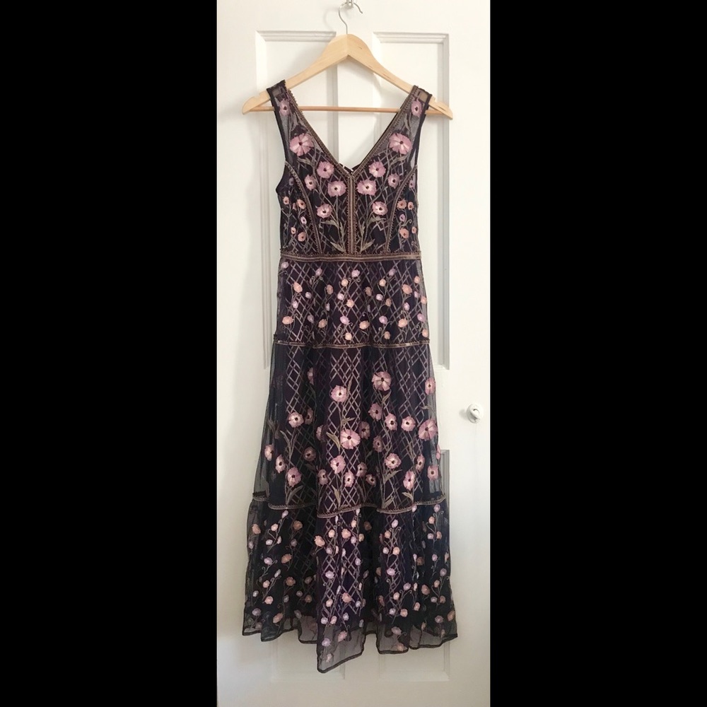 NWT Anthropologie purple long dress (0P)